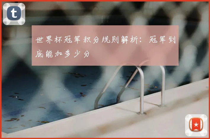 世界杯冠军积分规则解析：冠军到底能加多少分